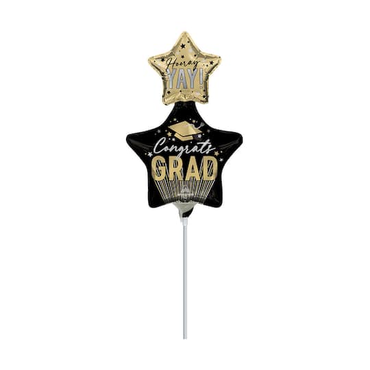 14" Stripes Grad Stars Foil Stick Balloon